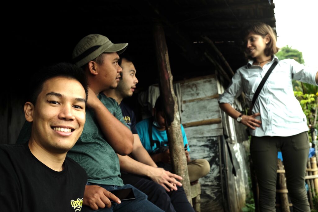 Belift team and producer, Muhlisin, at farm in Mt. Agropuro, East Java.
